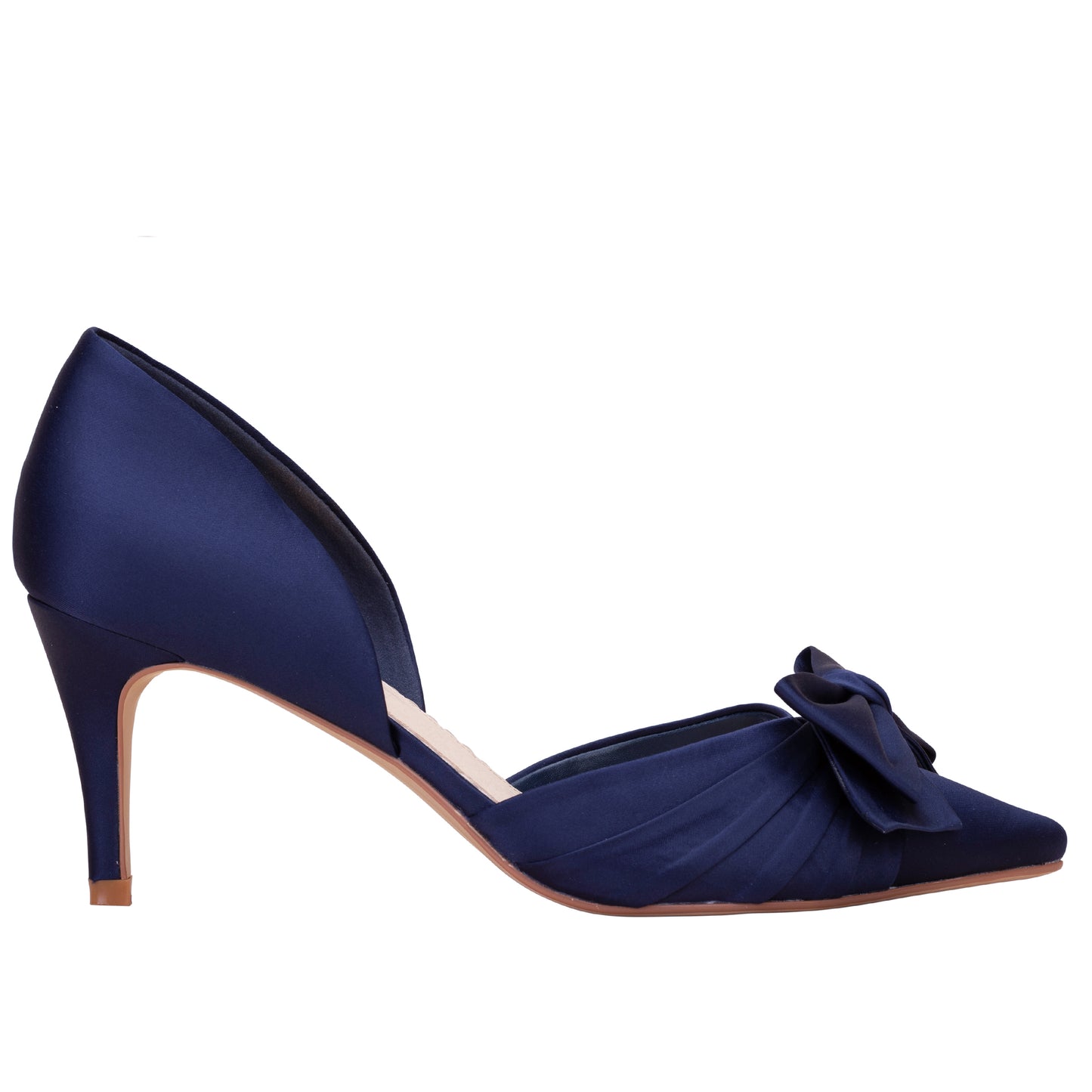 Margo midnight navy satin bow points