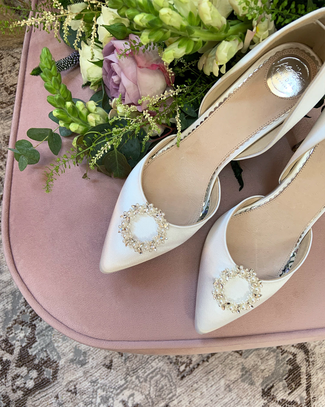Pippa ivory diamante and pearl courts