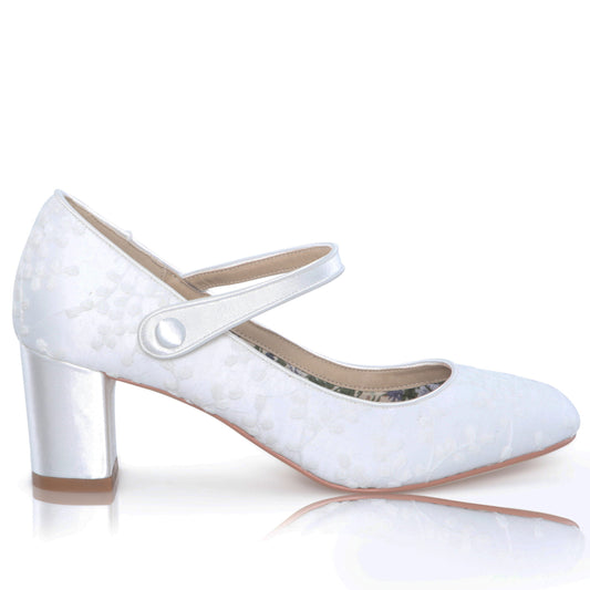 Toni ivory lace block heel mary-janes SIZES 36/39/40 ONLY