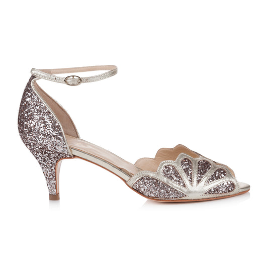 Isadora quartz glitter heels