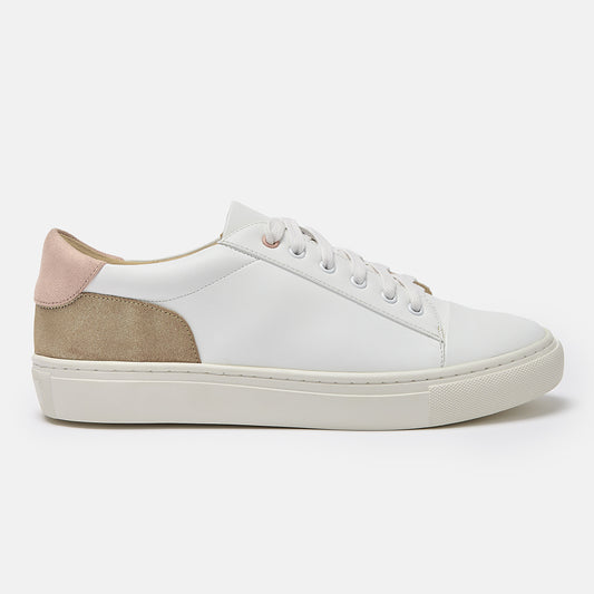 Aria white and blush trainers