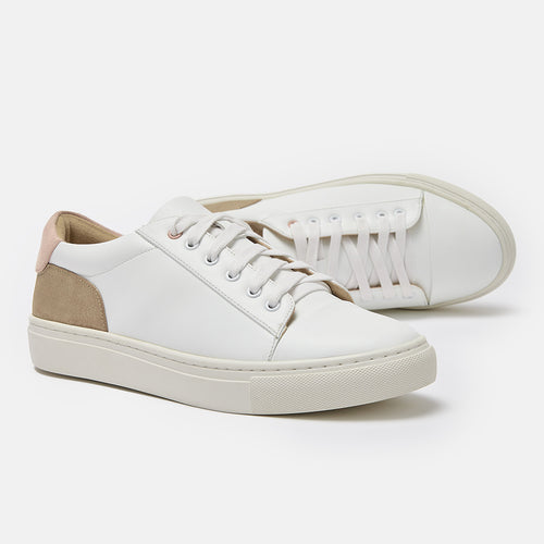 Aria white and blush trainers