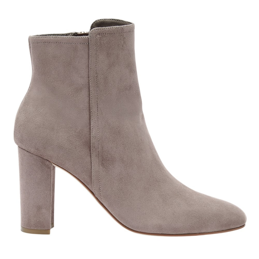Ava taupe suede block heel ankle boots