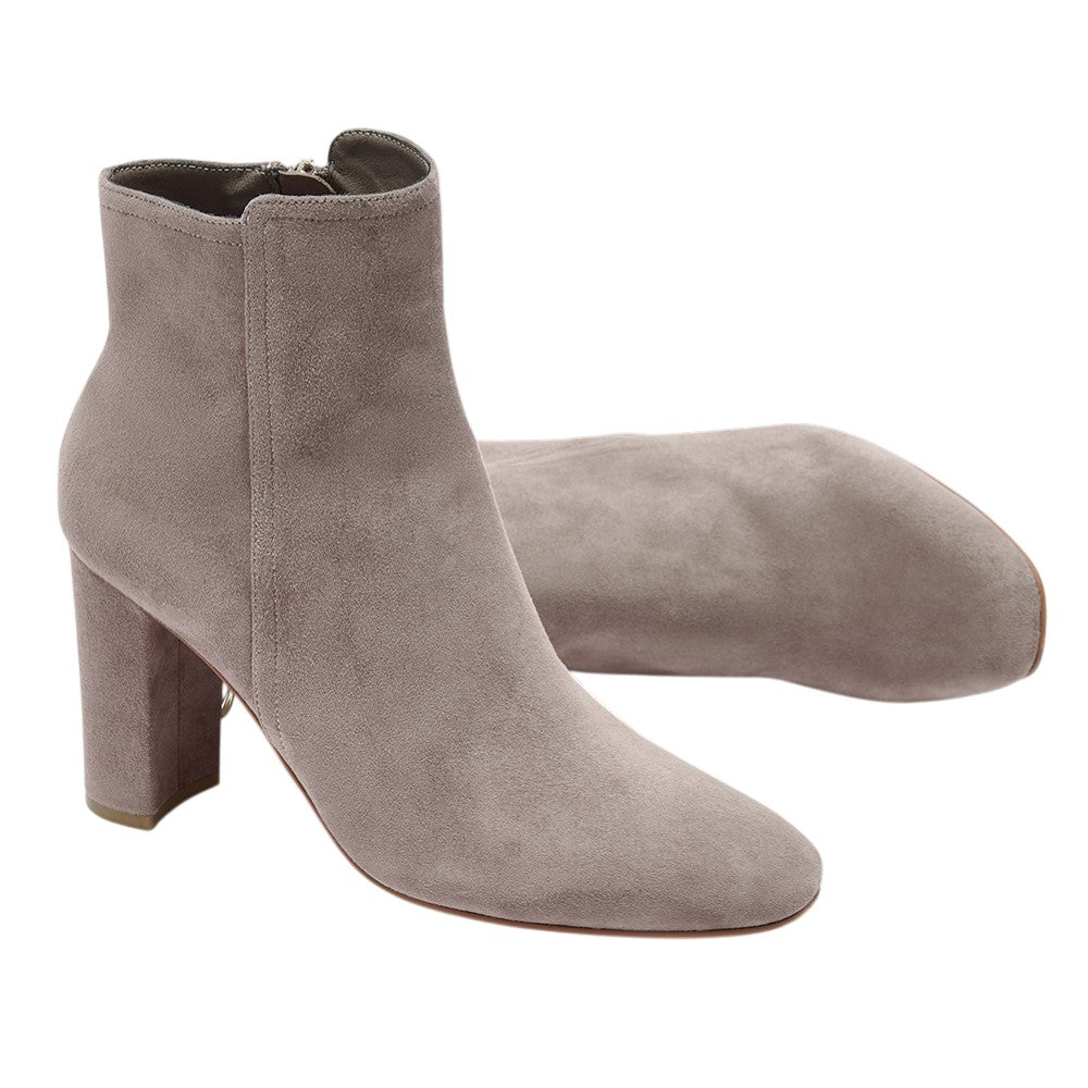 Ava taupe suede block heel ankle boots