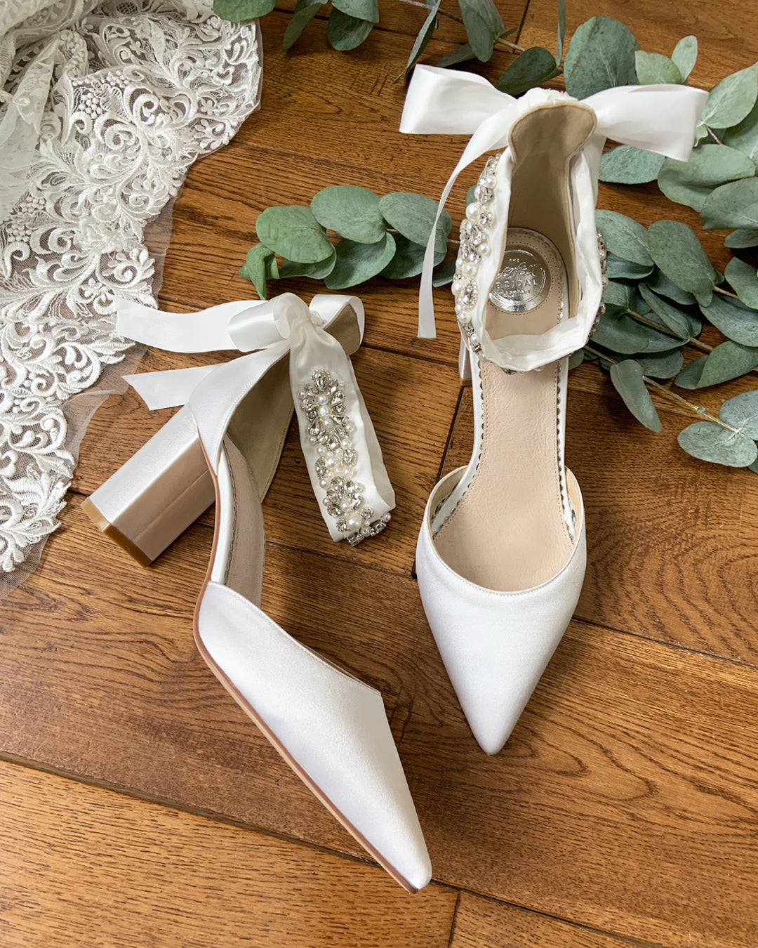 Aimee embellished cuff court shoes