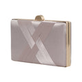 Bay pleated taupe satin clutch bag