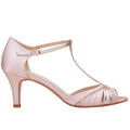 Bronte blush pink vintage style t-bar sandals