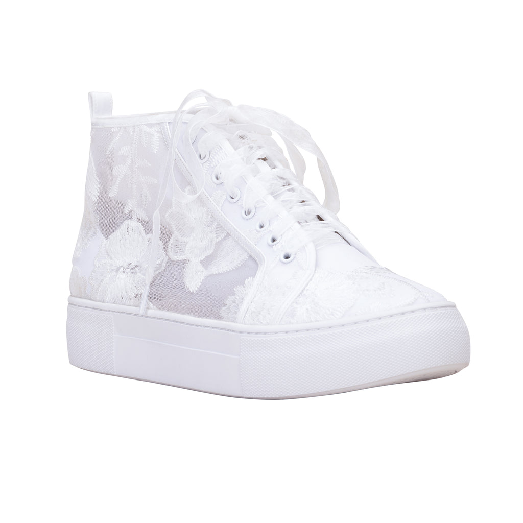 Cameron ivory floral bridal hi-tops