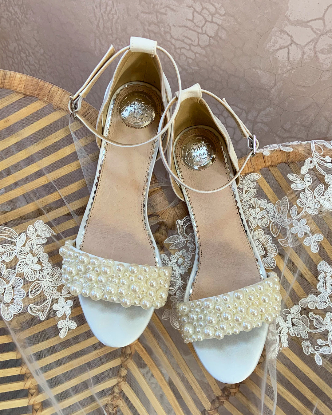 Carrie pearl embellished block heels