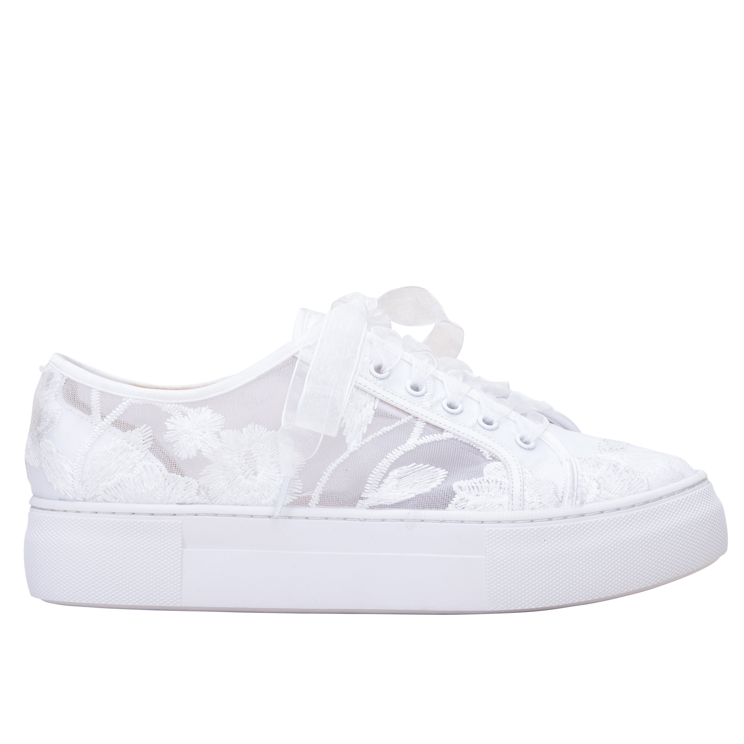 Codie ivory floral bridal trainers