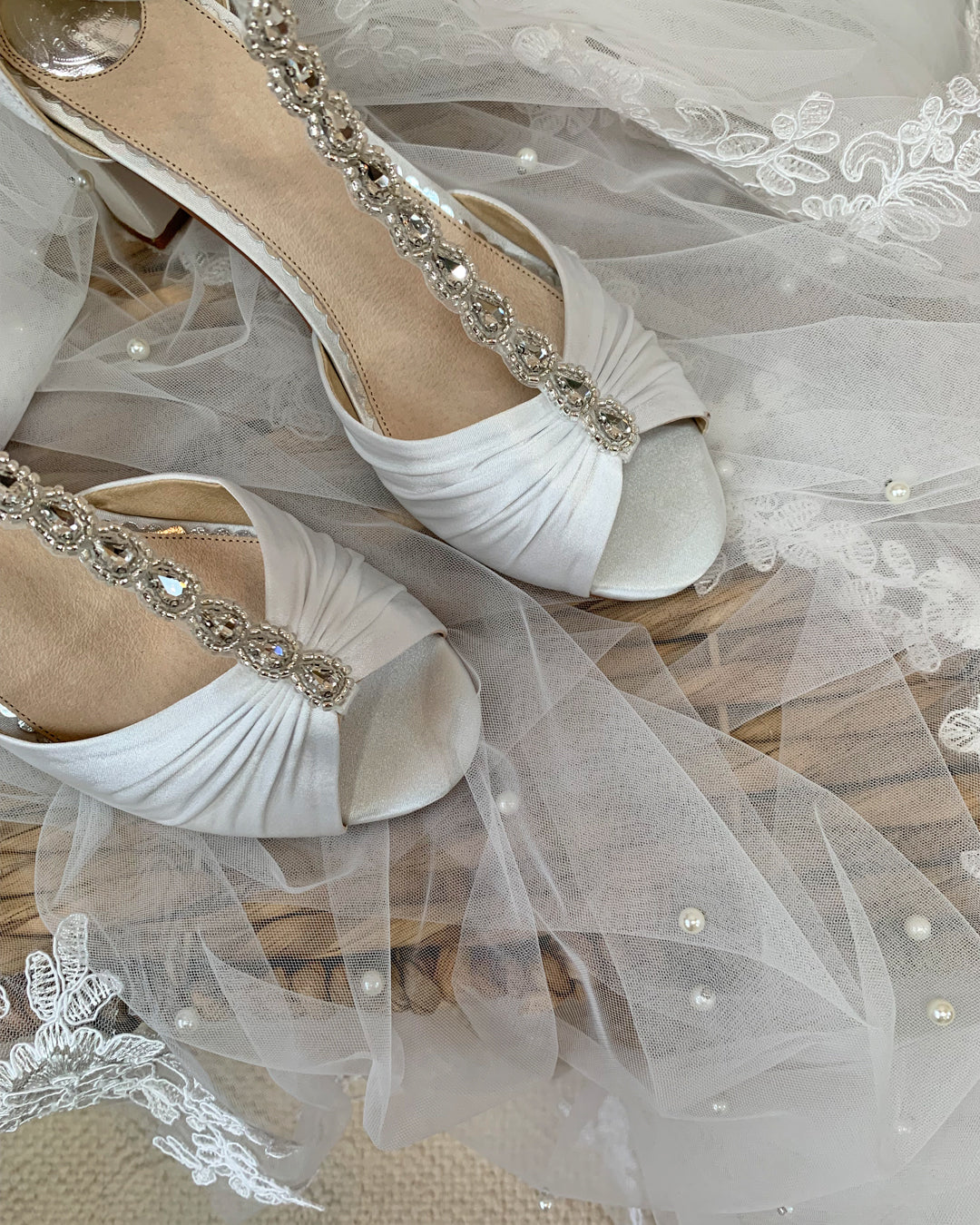 Dolly ivory embellished t-bars