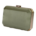 Ebony olive satin clutch bag
