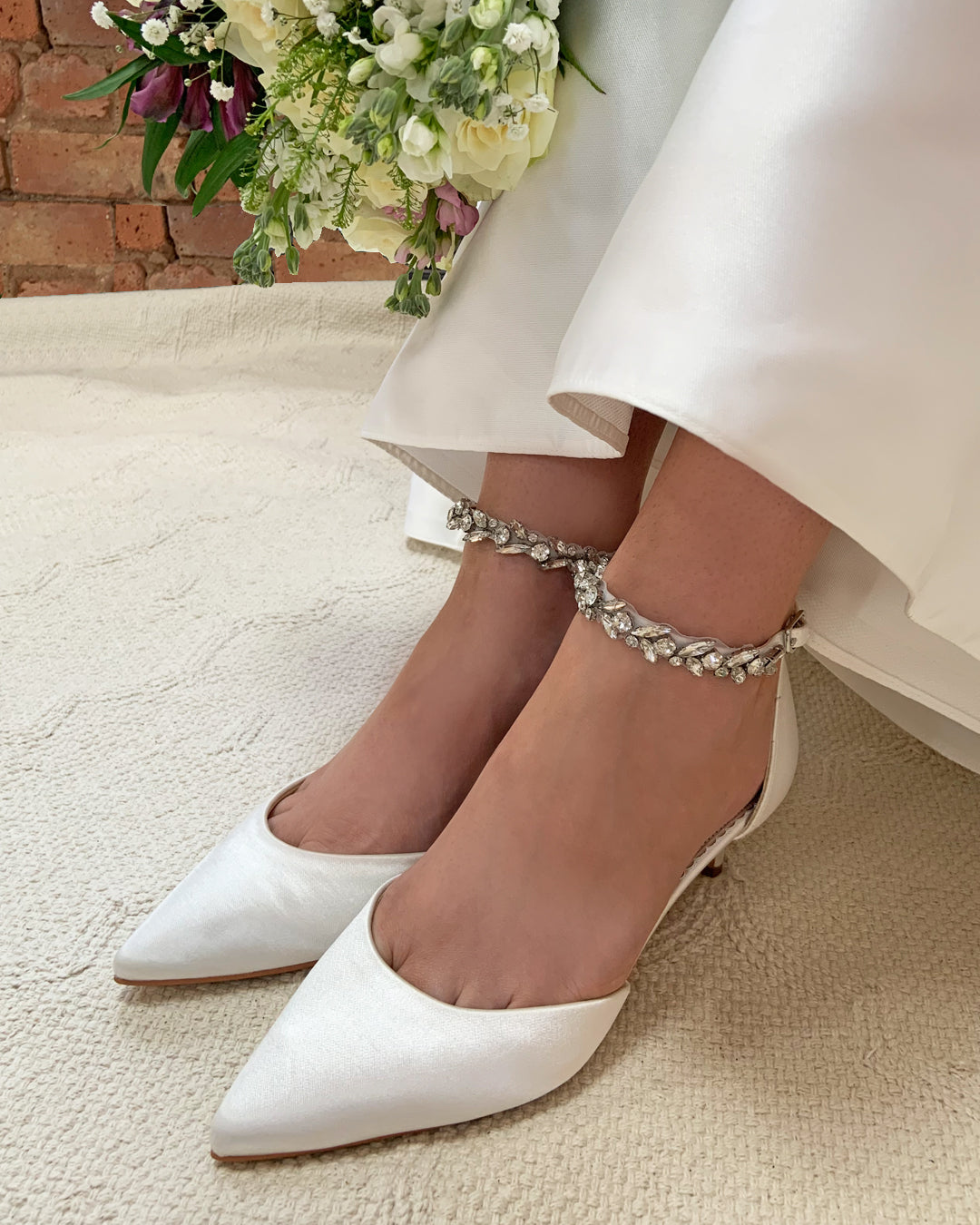 Eliza jewelled ankle strap points