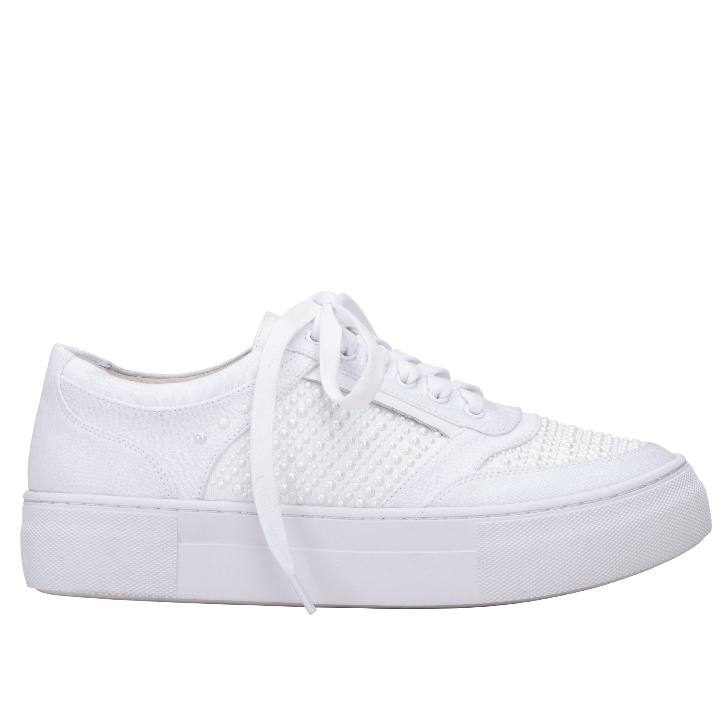 Ezra pearl embellished platform trainers