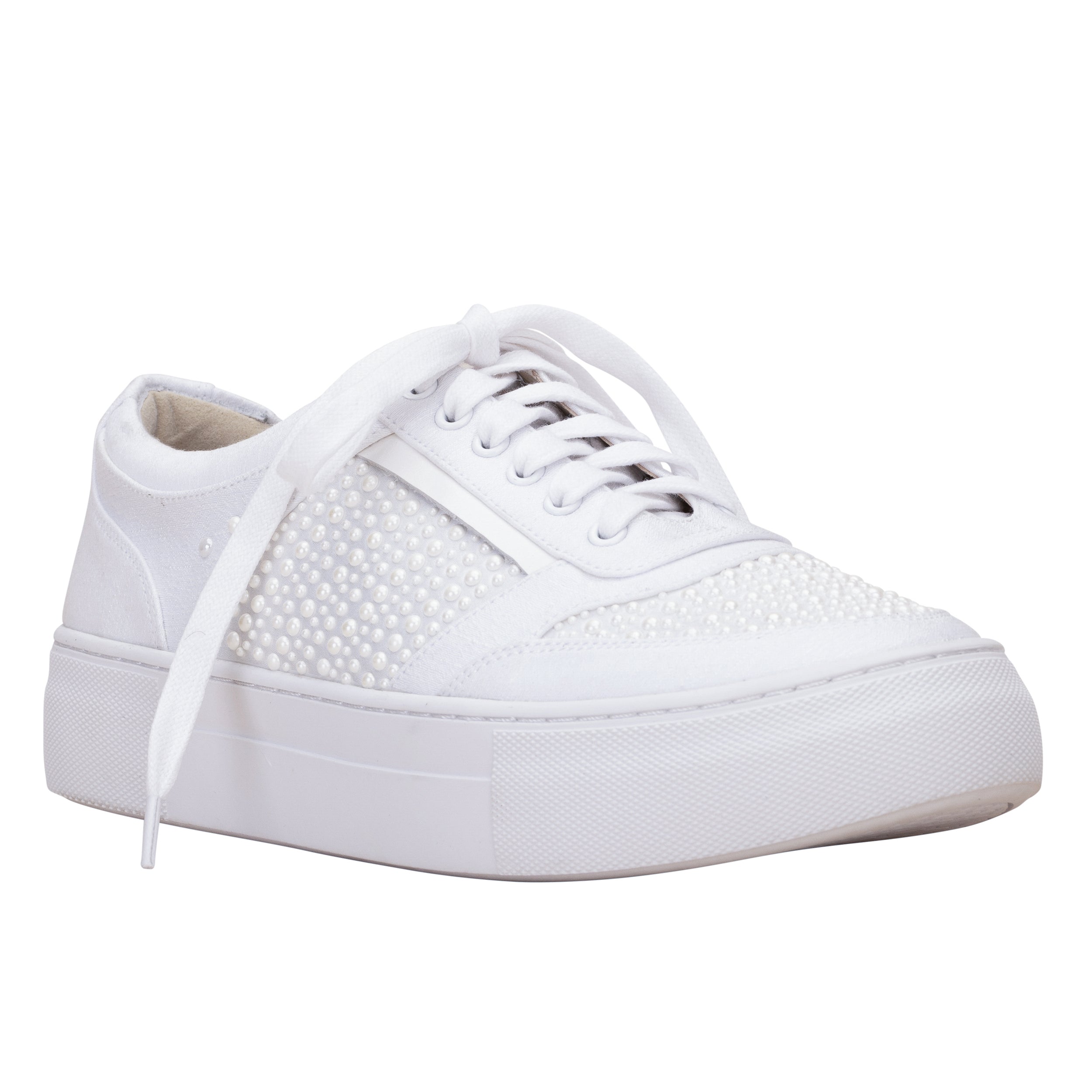 Ezra pearl embellished platform trainers