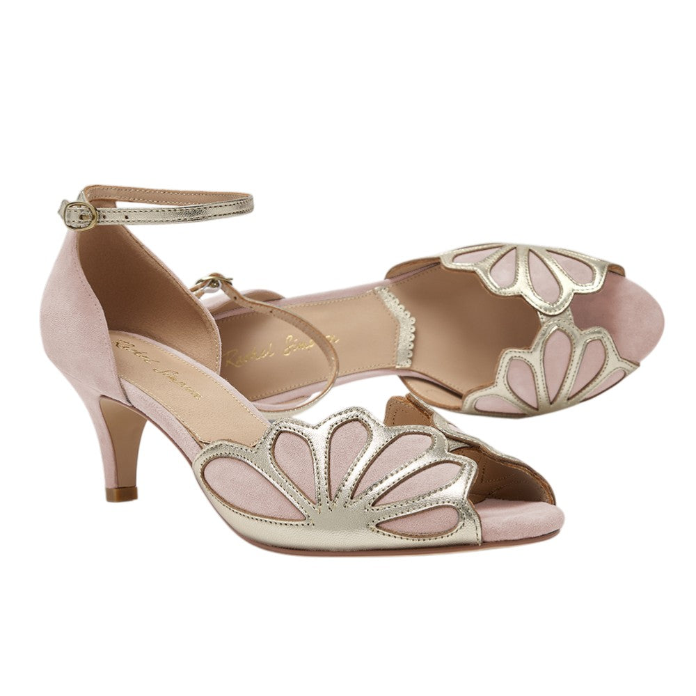 Isadora blush pink low heels
