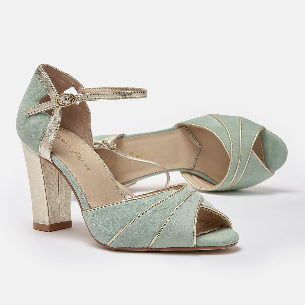 Lauren mint green asymmetric sandals