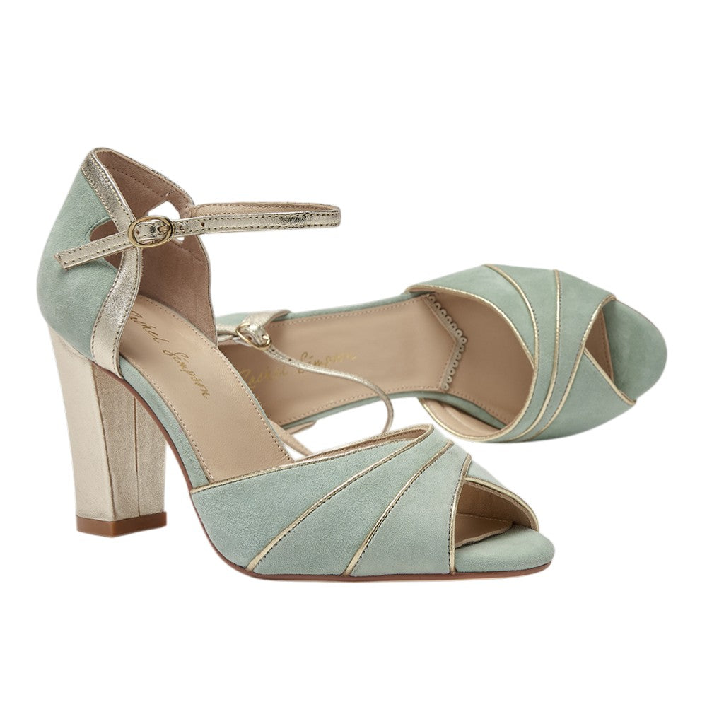 Lauren mint green asymmetric sandals