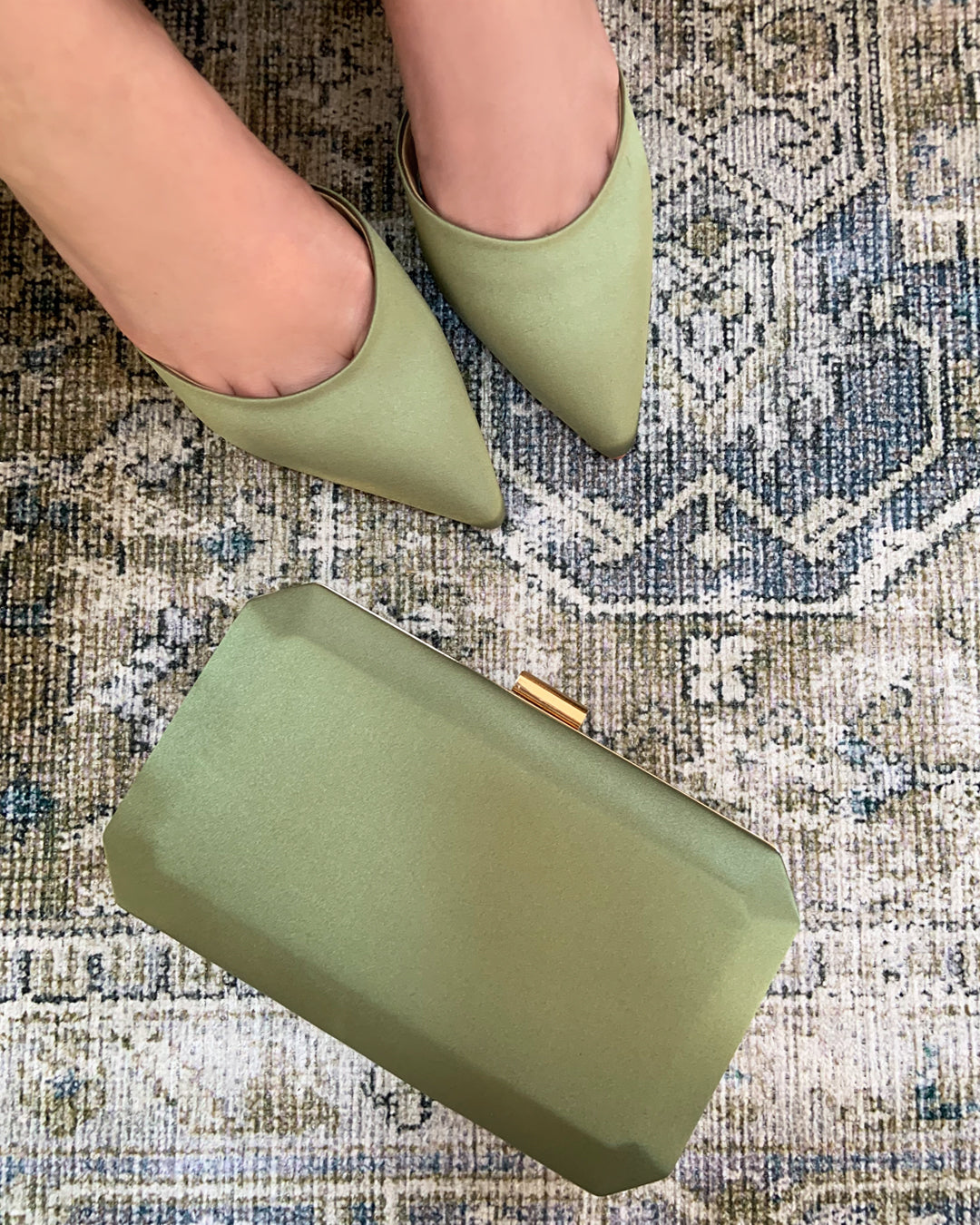 Liberty olive green block heel points
