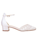 London ivory floral mesh flats