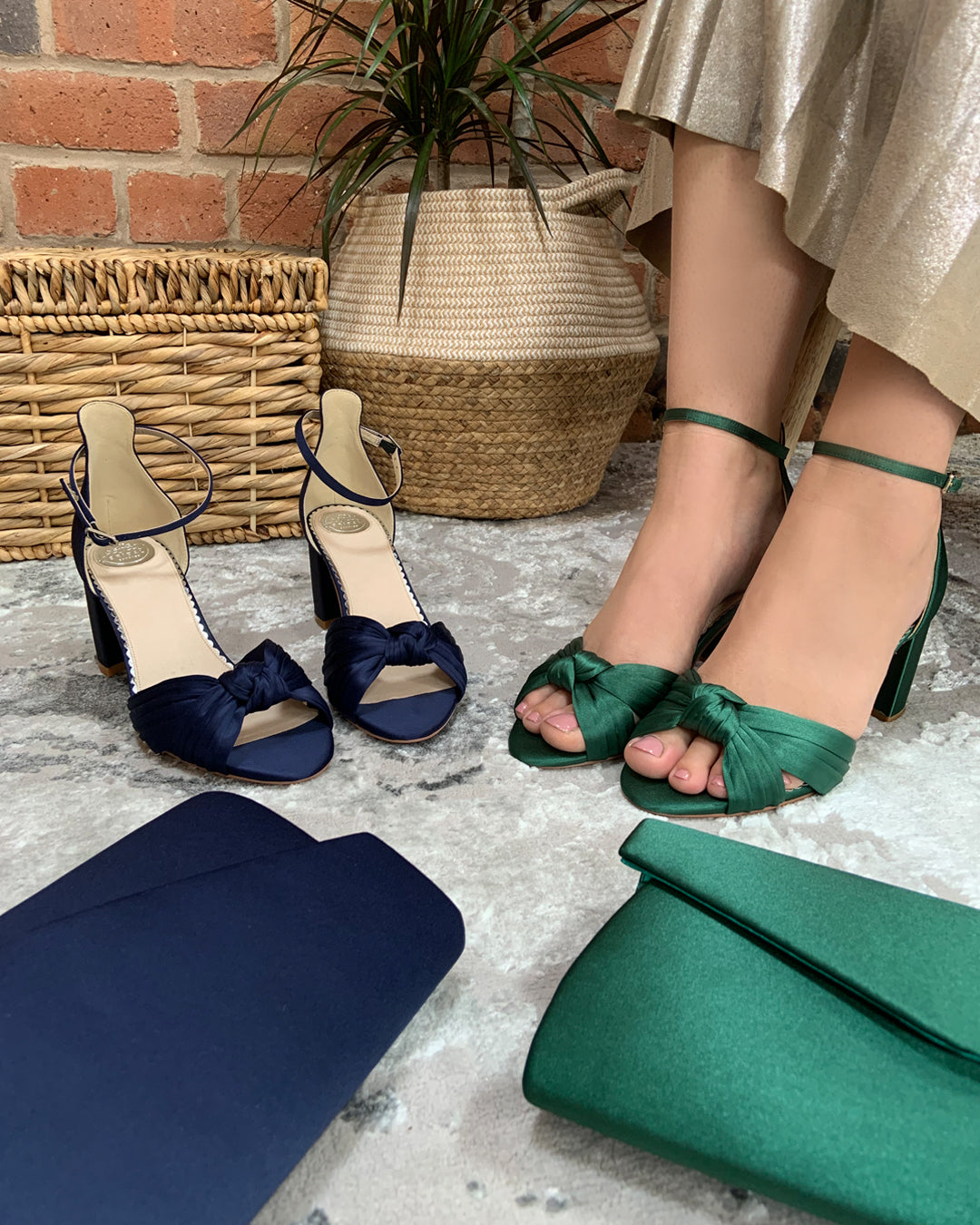 Lucinda midnight navy block heel sandals