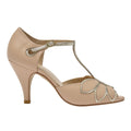 Mimosa blush leather t-bars
