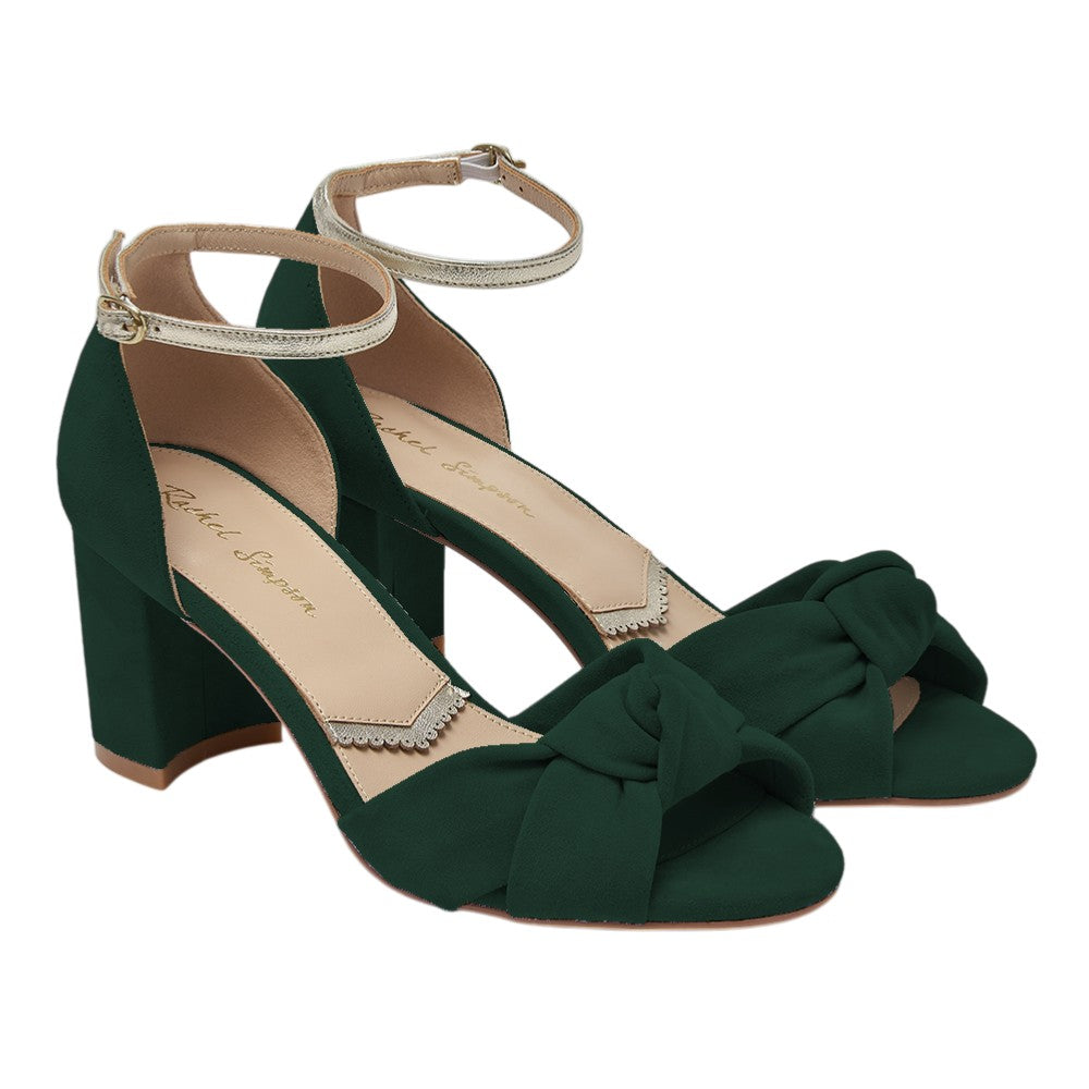 Minnie forest green sandal