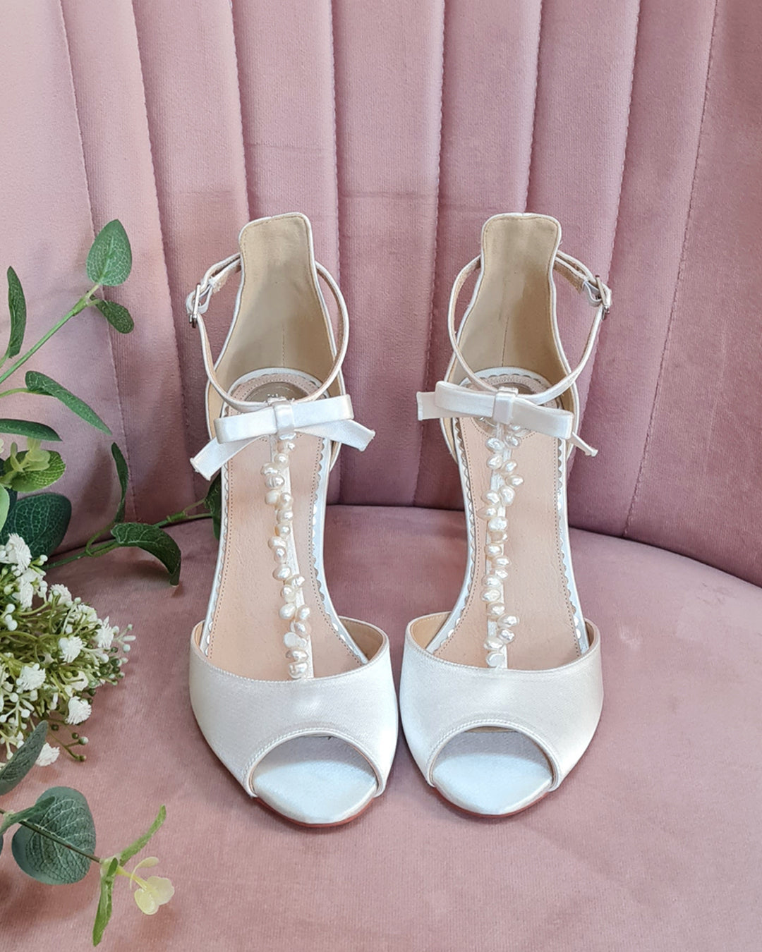 Morgan pearl t-bar wedding shoes