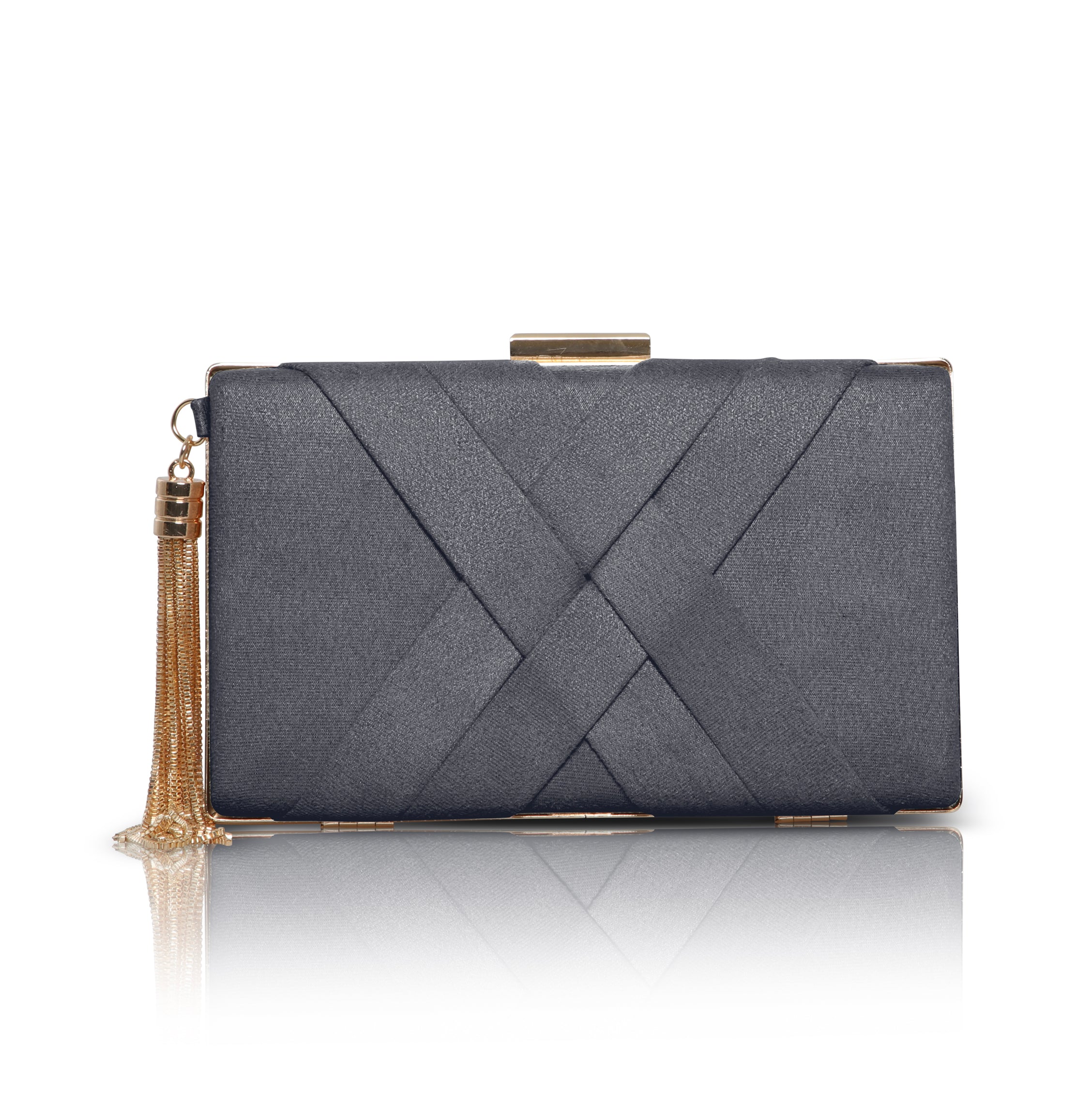 Anise slate grey suede effect clutch bag shoestreet