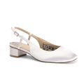 Bailey ivory satin square toe bridal flats