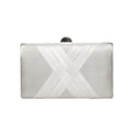 Bay ivory satin clutch bag