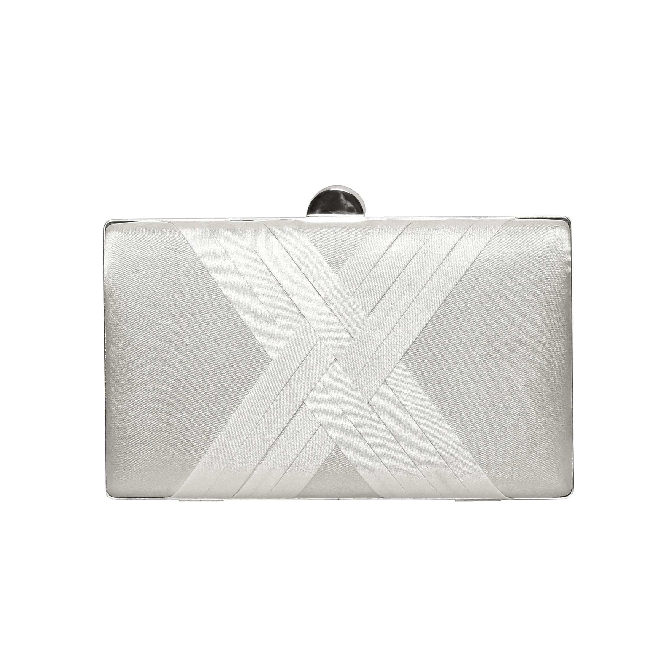 Bay ivory satin clutch bag