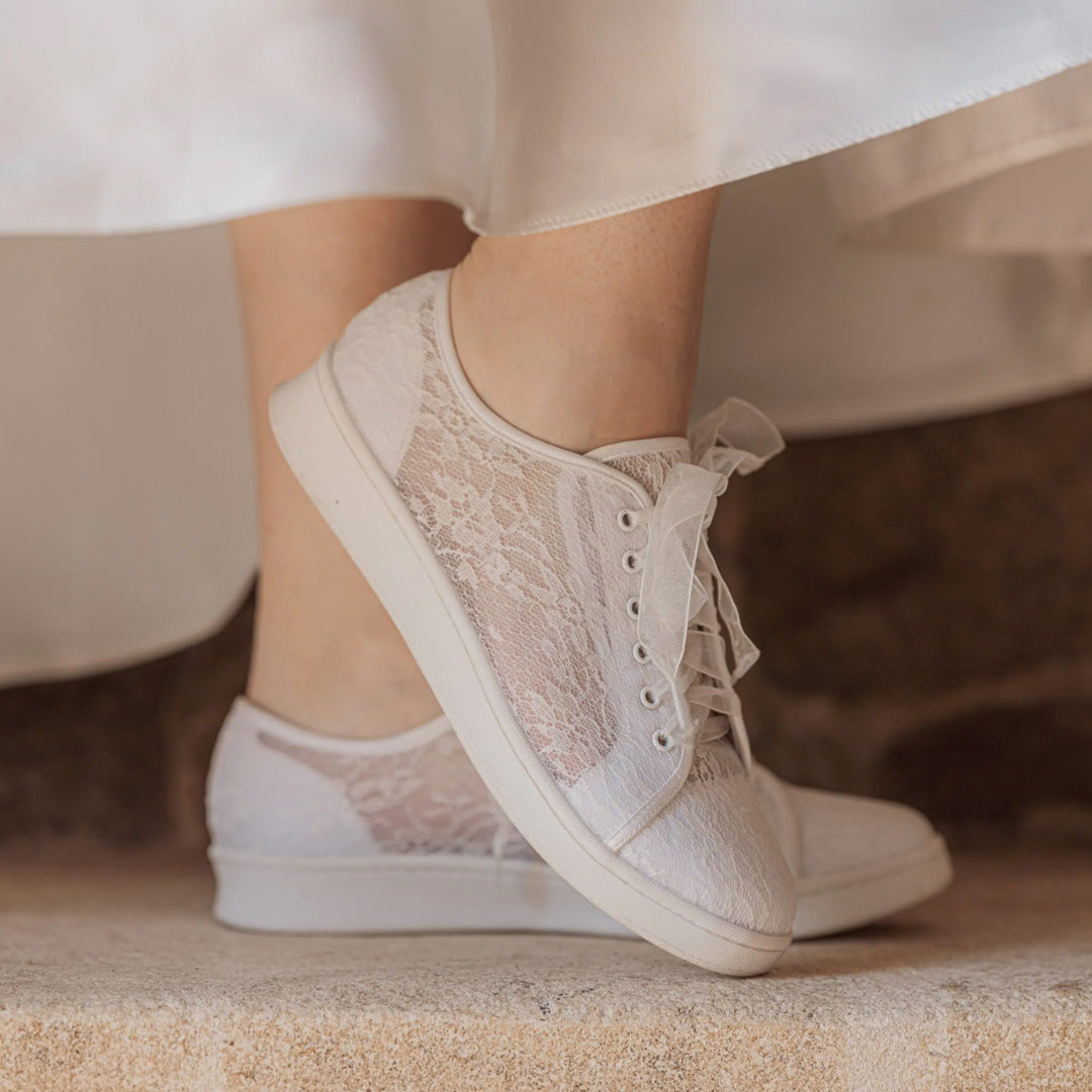Blossom Chantilly lace bridal trainers