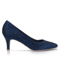 Calypso navy crystal court shoes
