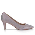 Calypso taupe crystal court shoes