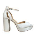 Camden ivory satin platform wedding shoes with detachable bows