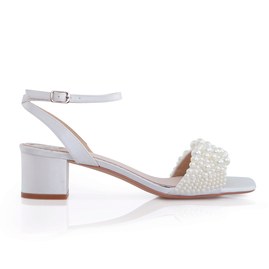 Claire pearl embellished low heels