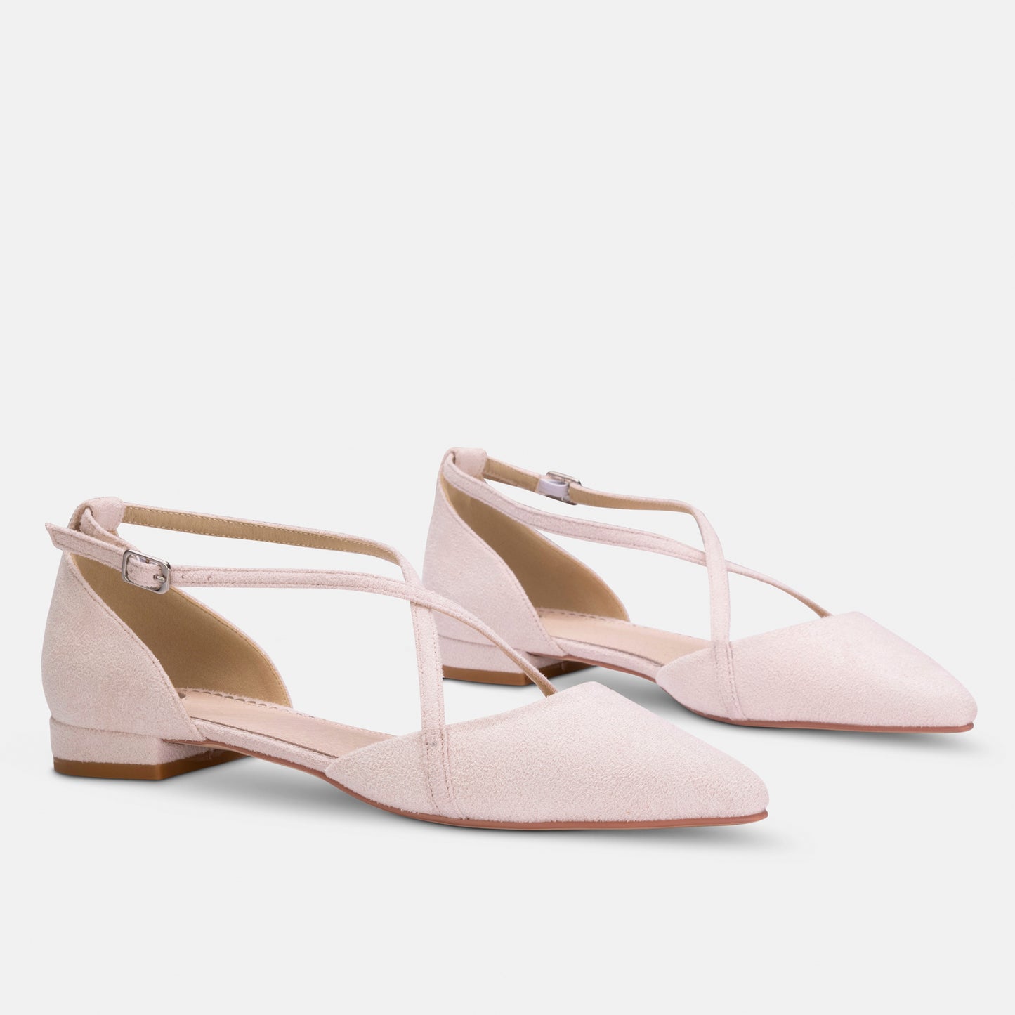 Davina blush suede effect flats SIZES 38/ 39/ 40/ 41 ONLY
