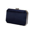 Ebony navy satin clutch bag