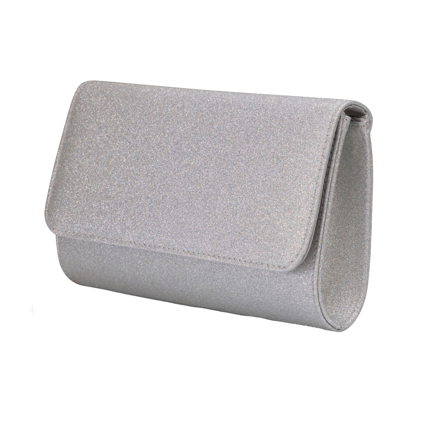 Evie silver shimmer clutch bag