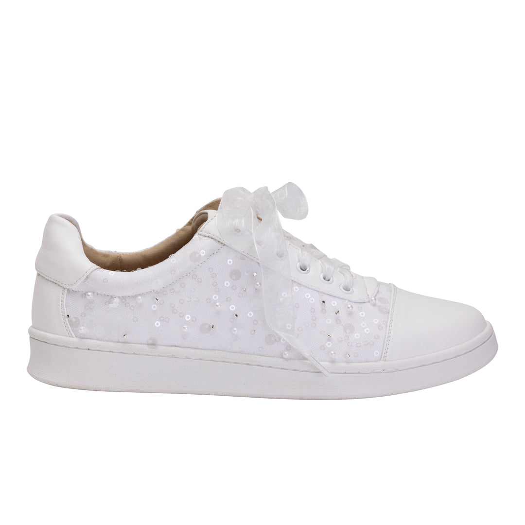 Fleur ivory sequin bridal trainer