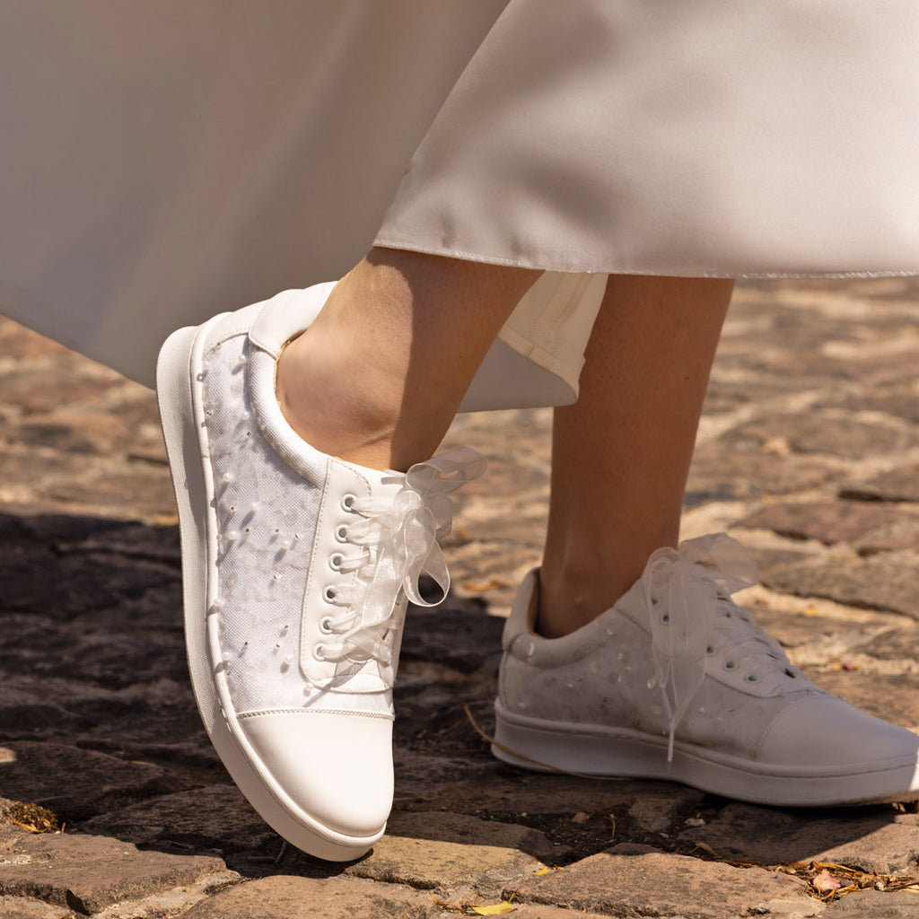 Fleur ivory sequin bridal trainer