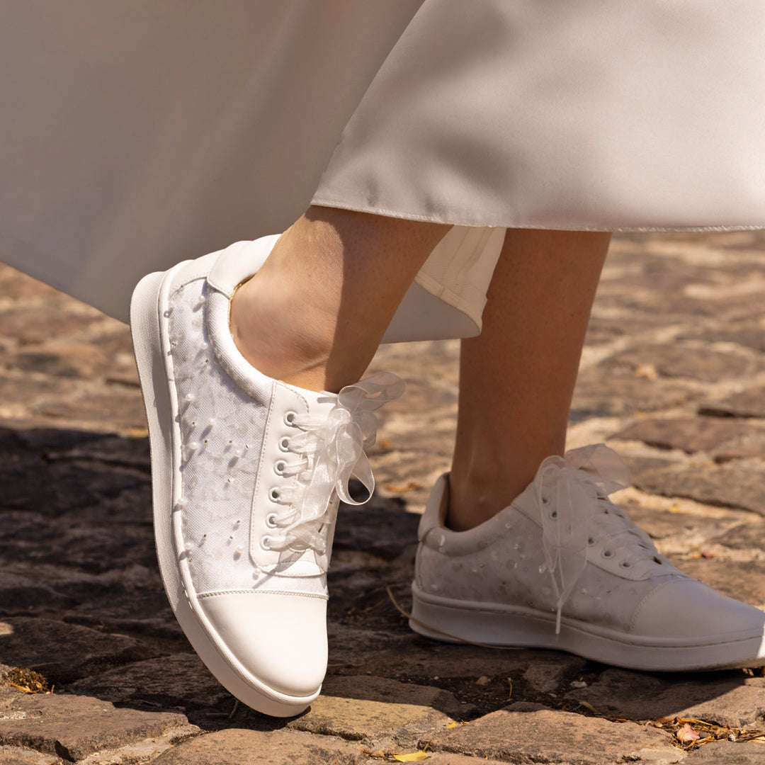 Fleur ivory sequin bridal trainer