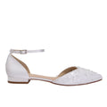 Hayley sequin satin bridal flats