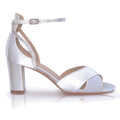 Isla block heel crossover ivory sandals