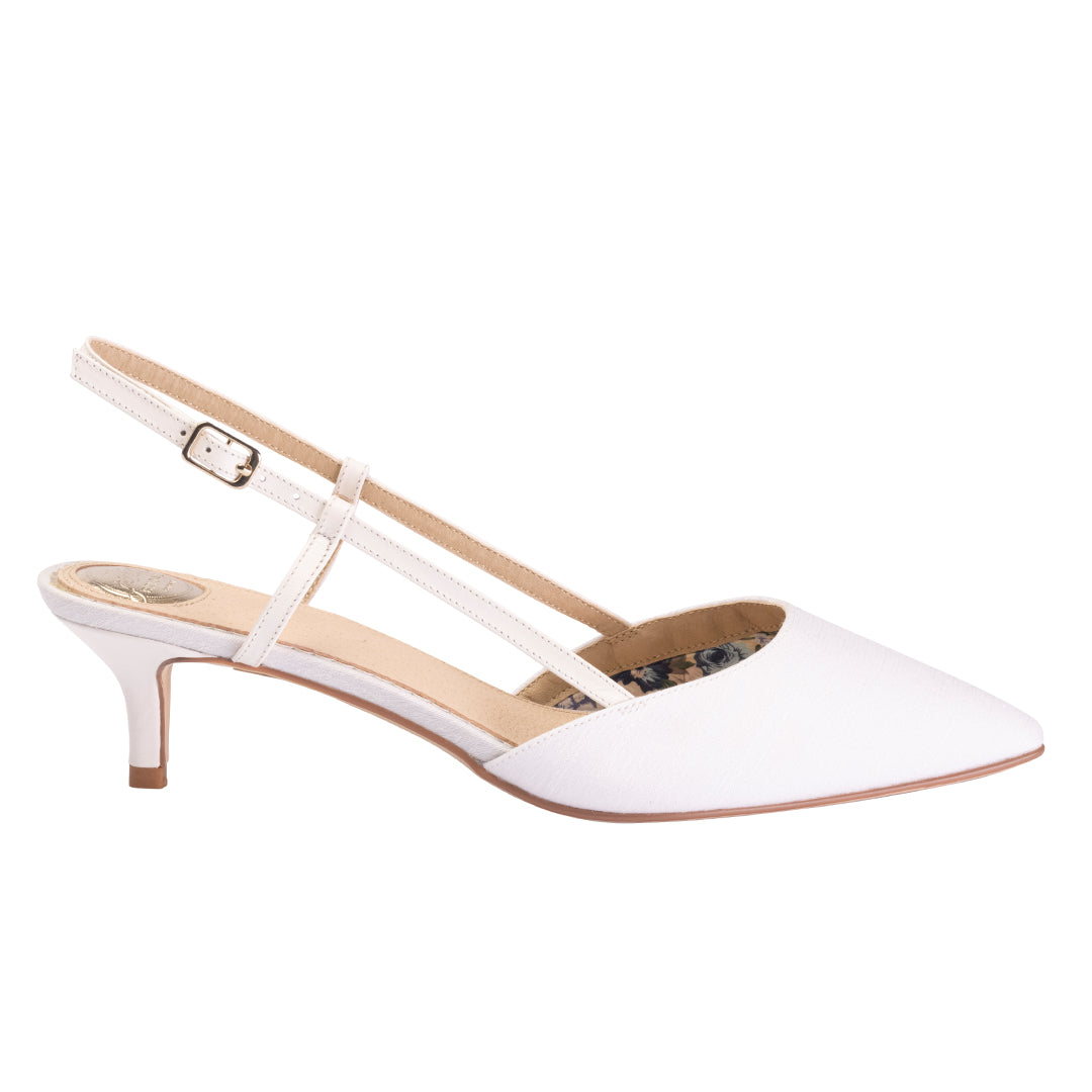 Lennox ivory slingback pointed wedding shoes