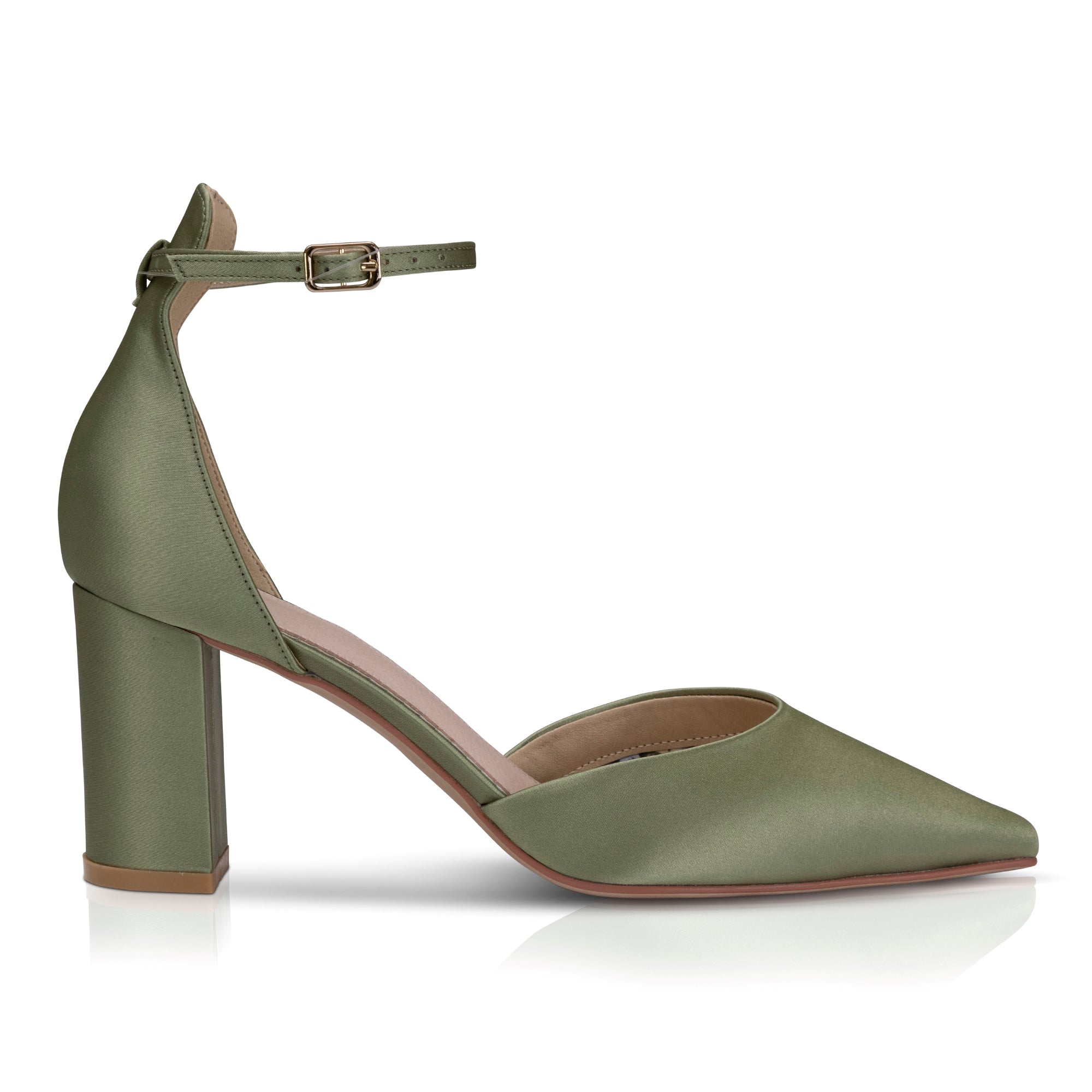 Liberty olive green block heel points