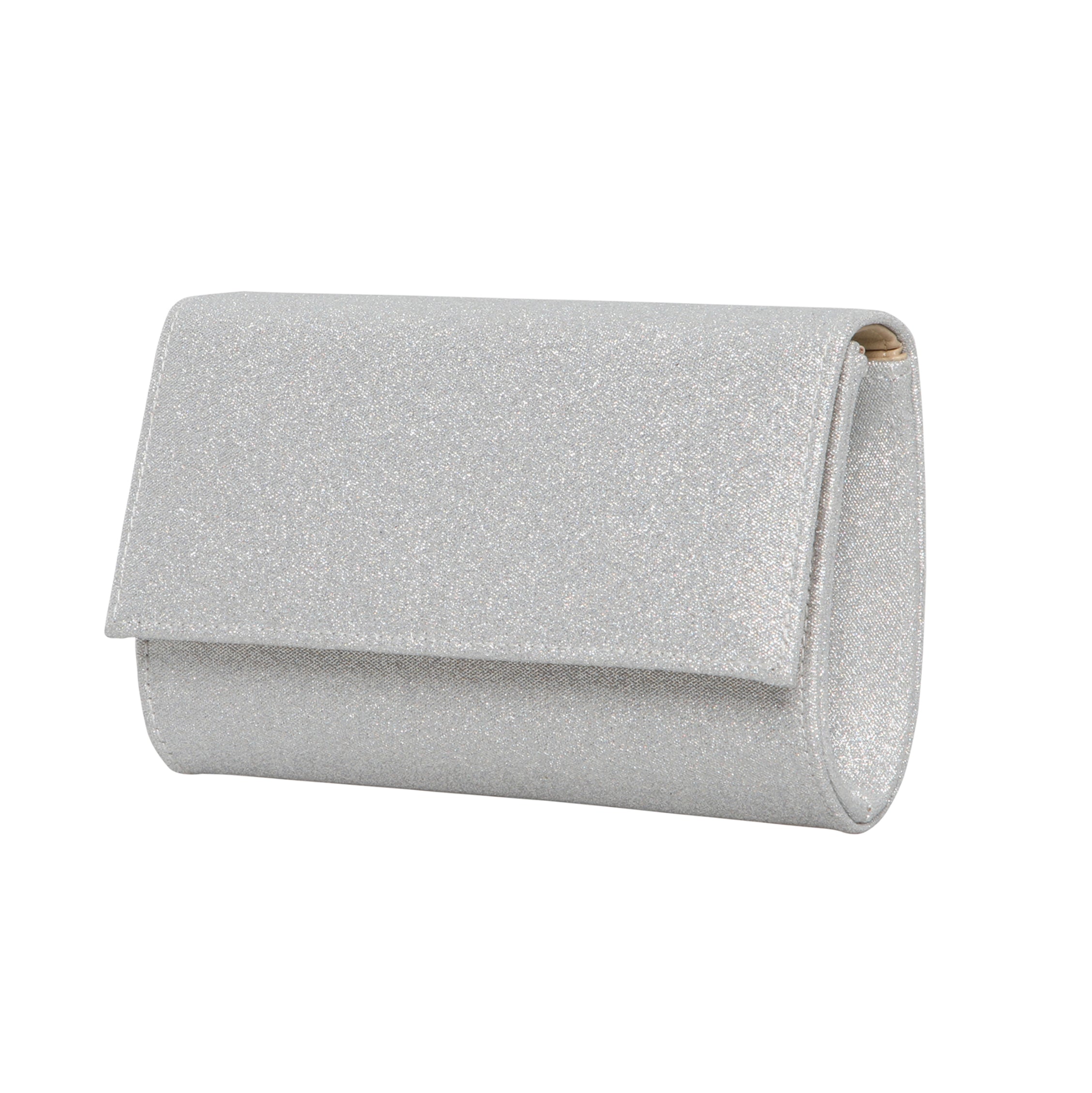 Lola silver shimmer clutch bag