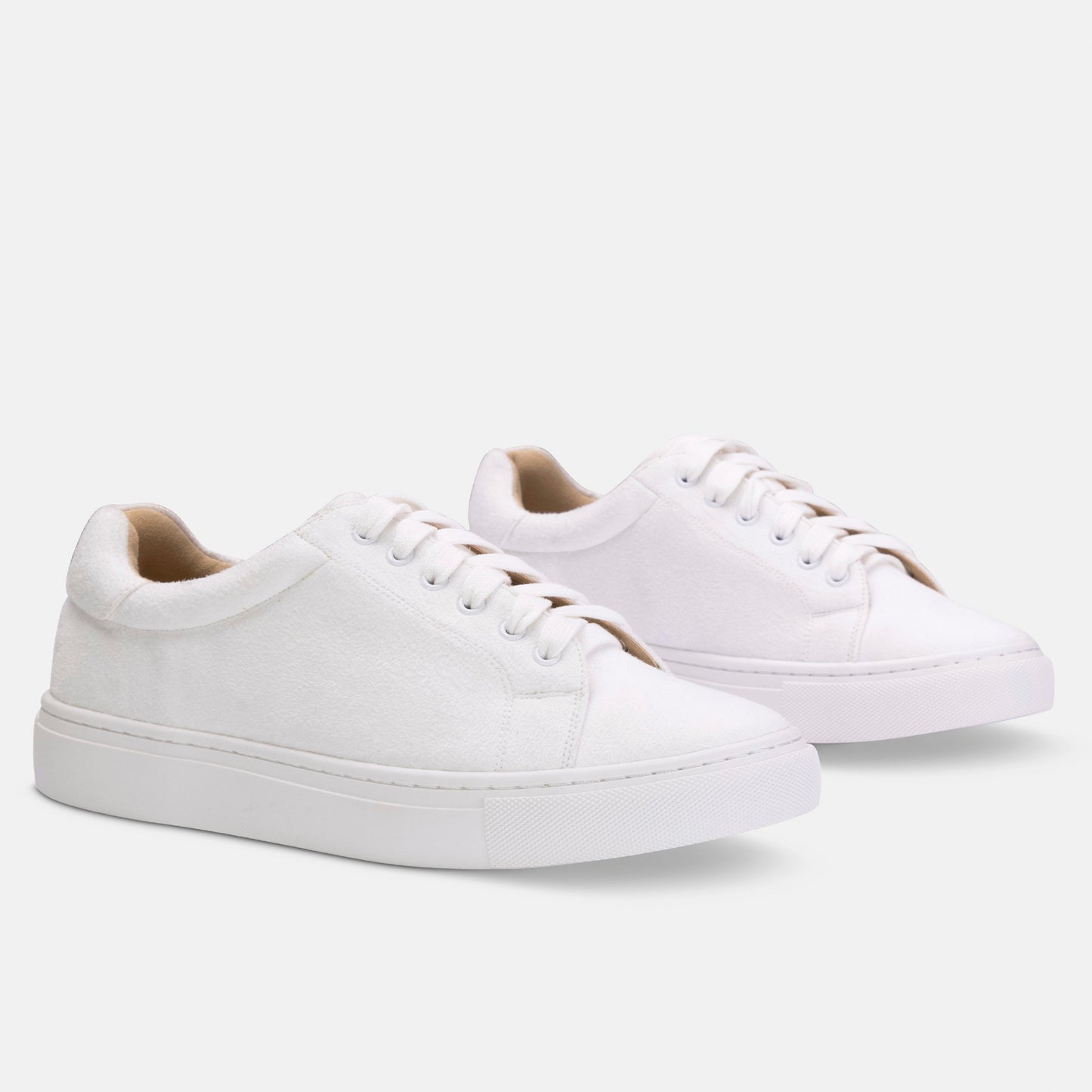 Madison ivory suede effect trainers