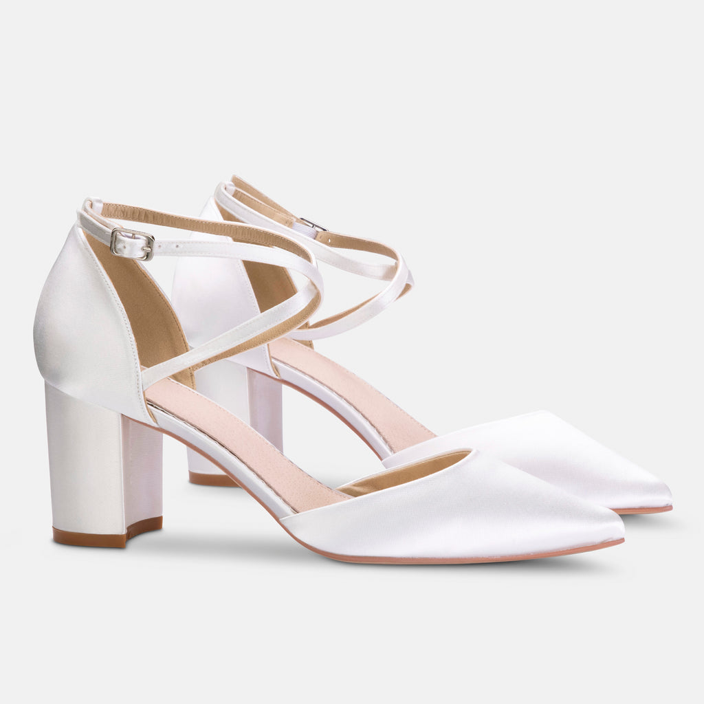 Maisie ivory block heel points